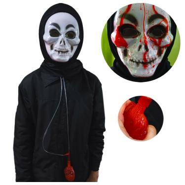 Imagem de Máscara Caveira Com Sangue Para Fantasias Halloween