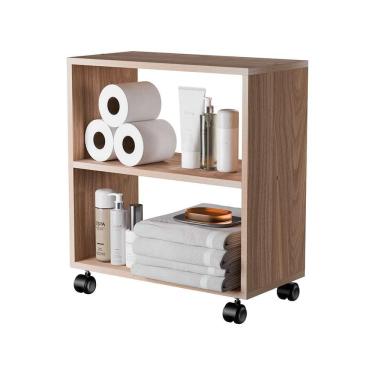 Imagem de Gabinete Organizador Para Banheiro Com Rodinhas 50cm Freijó
