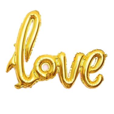 Imagem de Balão Metalizado Love Dourado - 40 Polegadas