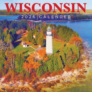 Imagem de TF Publishing Calendário de parede Wisconsin 2026 - grades grandes para compromissos e agendamento - Calendário de parede mensal vertical 2026 com papel brilhante premium para organização de casa e