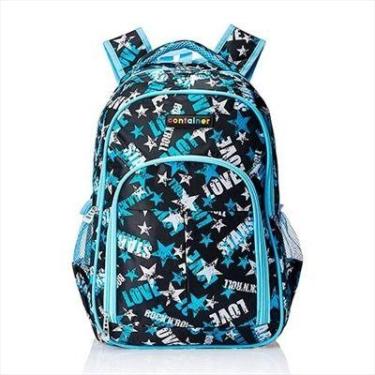 Imagem de Mochila Escolar Feminina Dermiwil Container Love Resistente, Preto, Az