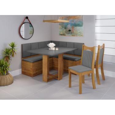 Imagem de Conjunto Canto Alemão Baú América com Mesa de Jantar Retangular 1,20x8