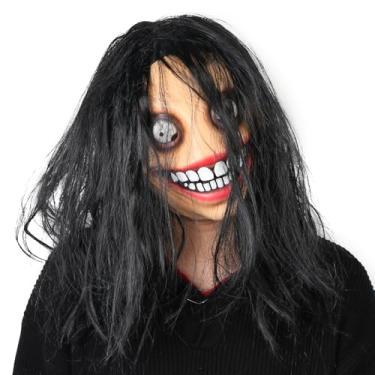 Imagem de flashtoss Momo mask scary Mask Halloween costume Latex for Adults, Cosplay, Pranks, Party, and Haunted House