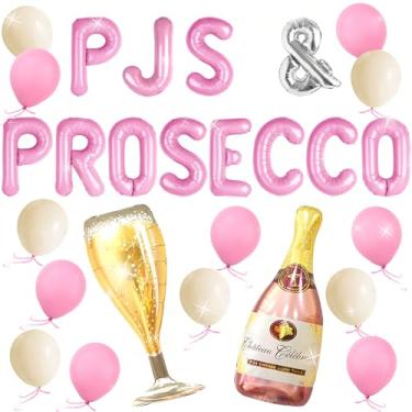 Imagem de JeVenis PJs and Prosecco Decorações de despedida de solteira para chá de panela decorações de fim de semana para festa do pijama, festa noturna de menina