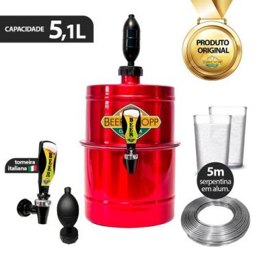 Imagem de Chopeira Portatil Alum Cores 5,1l Torneira + 2 Copos e Serpentina - TK