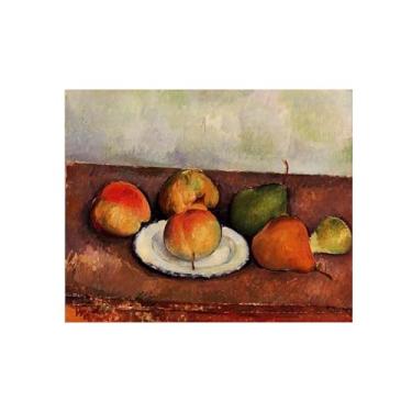 Imagem de Natureza Morta Quadro Parede em Tela-Famosas Pinturas para Sala de Jantar-Prato de frutas-Decoração Cozinha Vintage 20x25cm Sem Moldura