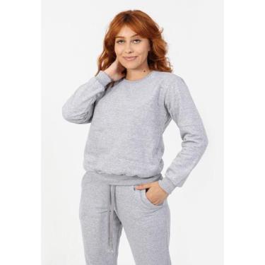 Imagem de Moletom Careca Feminino - TECHMALHAS, Cinza, GG