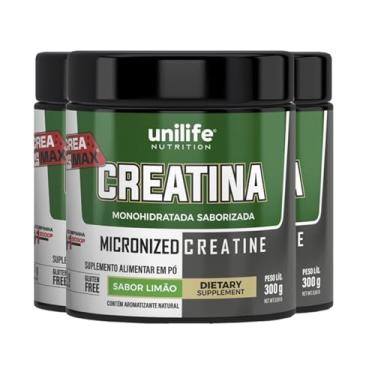 Imagem de Kit 3 Creatina Monohidratada Unilife Limão 300g
