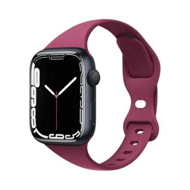 Imagem de Pulseira De Silicone Slim Para Apple Watch 45mm 44mm 40mm 41mm Bracele