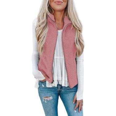 Imagem de Colete feminino LOMON Warm Sherpa Fleece reversível vermelho S