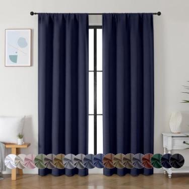 Imagem de Cortinas Blackout Simplebrand Ava Navy Blue 183x102cm 2 painéis