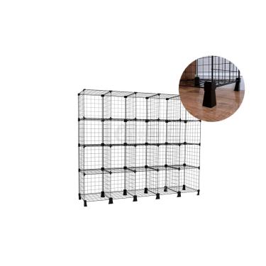 Imagem de Estante Balcão Expositor Aramado 20 Nichos Horizontal Preto Loja Casa Closet