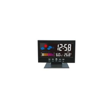 Imagem de Despertador, termômetro, tela LCD colorida, alimentada por USB - Light
