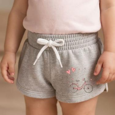 Imagem de Short Moletinho Infantil Estampado Feminino Bicicletinha Corações Conf