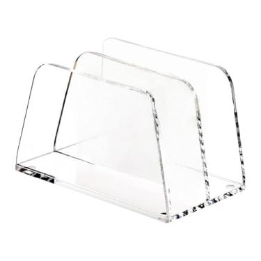 Imagem de Baoblaze Organizador de correspondência de acrílico para mesa, suporte para envelopes com 4 almofadas antiderrapantes, moderno classificador de correspondência