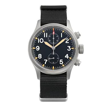 Imagem de TACTICAL FROG Relógio Masculino Militário Cronógrafo 39 mm, Movimento Quartzo VK61, Relógio Esportivo à Prova d'Água 100 m, Pulseira de Nylon Preta