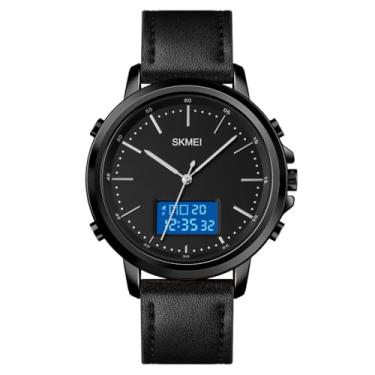 Imagem de 1652 Relógios de quartzo masculinos, relógio de pulso de couro com numeral da moda, negócios, lazer, à prova d'água, calendário