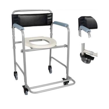 Imagem de Cadeira De Banho Higiênica Dobrável até 100kg Aço Carbono D30 Dellamed