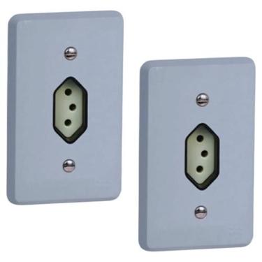 Imagem de Kit 2 Conjunto Tomada 2p+t 10a 250v Silentoque 4x2 Pial