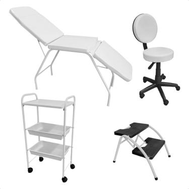 Imagem de Kit Completo Clínica Estética: Maca Mocho Escada e Carrinho