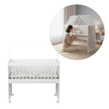 Imagem de Mini Berço Moisés Multifuncional MDF e Rodízios com Colchão - OFERTAMO
