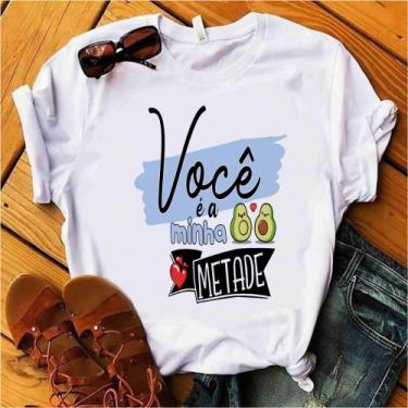 Imagem de Blusa T-shirt Camiseta Feminina Estampada -Frases Casal- Várias Estamp