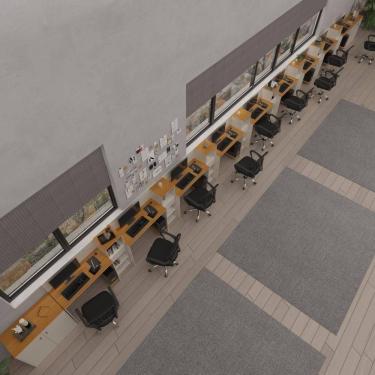 Imagem de Conjunto De Escritório Tech 8 Livreiro 2 Buffet E 9 Mesas 90 - Off White E Cedro Off White E Cedro