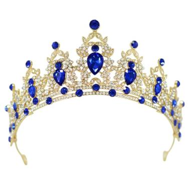 Imagem de Qiufruit Tiaras de cristal rainha tiaras de casamento e coroas coroa de princesa faixa de cabelo para festa de aniversário acessórios de cabelo para noivas mulheres meninas, One Size, Liga metálica