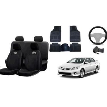 Imagem de Capa de couro + Tapete 5 peças + Capa de volante para Toyota Corolla 08-13
