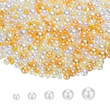 Imagem de PATIKIL 1000 peças de pérolas sem orifícios, 3 mm, 4 mm, 5 mm, 6 mm, 8 mm, mini pérola sintética redonda para arte, artesanato, fabricação de joias, enchimento de vaso de unhas, festa de casamento