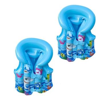 Imagem de Bóia Infantil Colete Salva Vidas Ajustável Inflável (Azul)