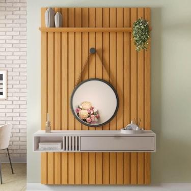 Imagem de Painel 55 Pol You Com Bancada Bless Cinamomo/off - Hb Móveis