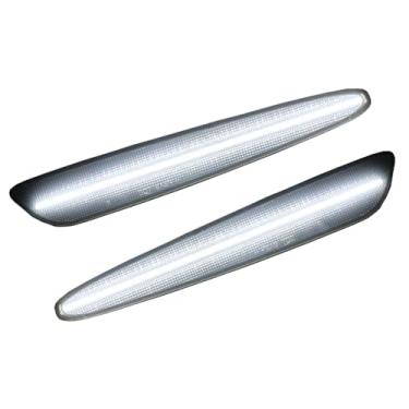 Imagem de TOTMOX Luz marcadora frontal/traseira, compatível com Chevrolet Corvette C6 2005-2013, vermelha, branca, luz amarela, lâmpada lateral de água corrente sequencial lâmpada de placa de folha