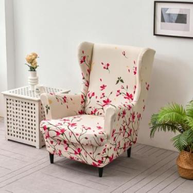 Imagem de Capas de poltrona com estampa Wingback, cadeiras de destaque, capas de cadeira, protetor de móveis, tecido elástico com elástico antiderrapante para sala de estar - Tipo 06||Tamanho regular