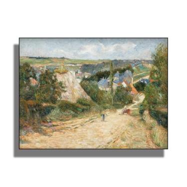 Imagem de OKRA Arte de parede em tela Gauguin - Decoração de parede de entrada para a vila de osny - Pintura a óleo de paisagem - Adequado para estúdios de arte, banheiros e academias. Sem moldura. 12 x 16 pol