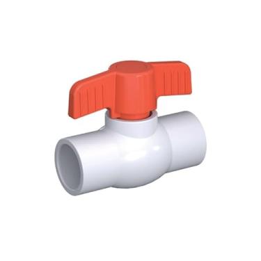 Imagem de Pacote com 5 Válvula esférica deslizante EFIELD de 2,5 cm Eco PVC (solvente), Schedule 40, alavanca vermelha