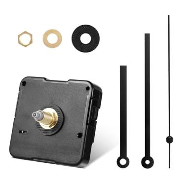 Imagem de SUPVOX Kit de movimento de relógio de quartzo silencioso com ponteiros retos pretos - Mecanismo DIY completo para reparo e fabricação de relógios de parede, ponteiro sem tique-taque