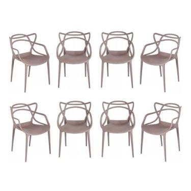 Imagem de Kit com 8 Cadeiras de Jantar Cozinha Restaurantes Comercial Alegra Fen