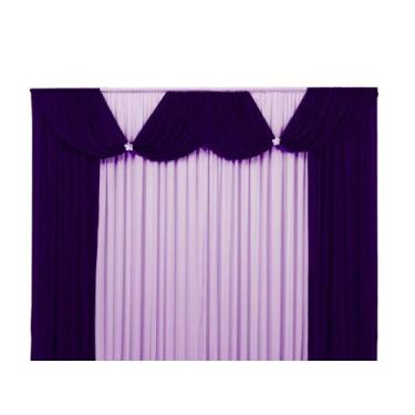 Imagem de Cortina Floripa Com Bandô + Presilha 2 Cores 2,00 x 1,70m Decoração Pa