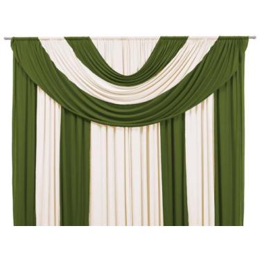Imagem de Cortina Suprema Malha Com Bandô 2 Cores 2,00x 1,70m Decoração Para Cas
