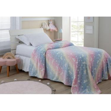 Imagem de Mantinha Cobertor Infantil Solteiro Brilha No Escuro Fluorescente Toqu