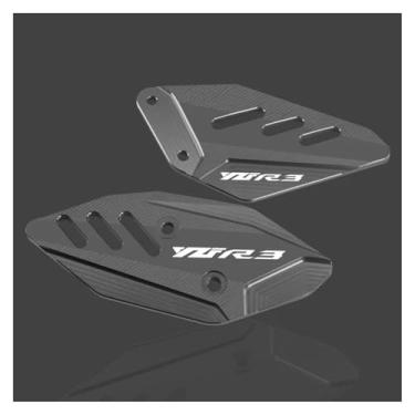 Imagem de Anti-derrapante Para yzf r3 r25 yzfr3 yzfr25 cnc footpeg apoio para os pés pedal dianteiro asa suporte placas de calcanhar protetor(Gray YZFR3)