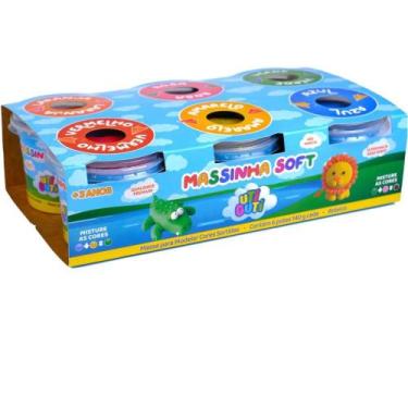 Imagem de Massa para Modelar Pote 140G KIT com 6 Cores, Massinha Utiguti
