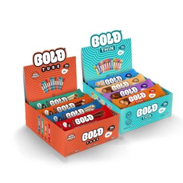 Imagem de BOLD Snacks barra de proteína - Tube Mista + Thin Mista (2 Caixas C/ 12 unid.)-Unissex