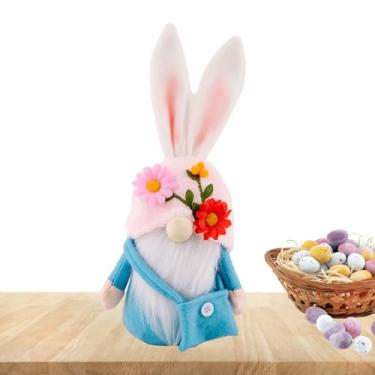 Imagem de Gnomos de coelhinho da Páscoa | Estatuetas fofas de Natal - Estatuetas de mesa de pelúcia de gnomos de primavera | para prateleira de mesa de escritório em casa, bandeja em camadas, cornija de jantar