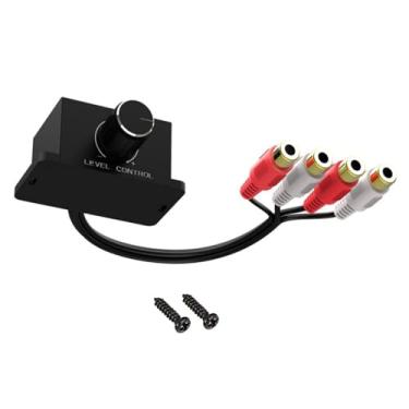 Imagem de Amplificador RCA Controlador de nível de volume com botão de controle rotativo, suporte de painel de 2 parafusos para alto-falante e subwoofer de graves