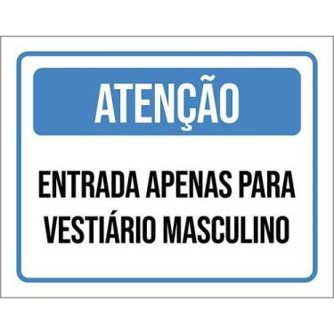 Imagem de Kit 5 Placa Acm Entrada Vestiário Masculino 18X23 - Sinalizo