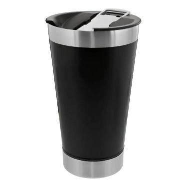 Imagem de Copo Térmico Cerveja 473Ml Preto: Gelada Por Horas