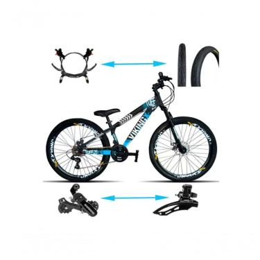 Imagem de Bicicleta Viking Aro 26 Tuffx25/30 Vmaxx Freio Hidráulico 21v Preto Azul