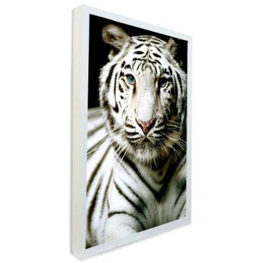 Imagem de Quadro Motivacional Tigre Branco - TACOLADO PAPEL DE PAREDE, 15 x 21cm